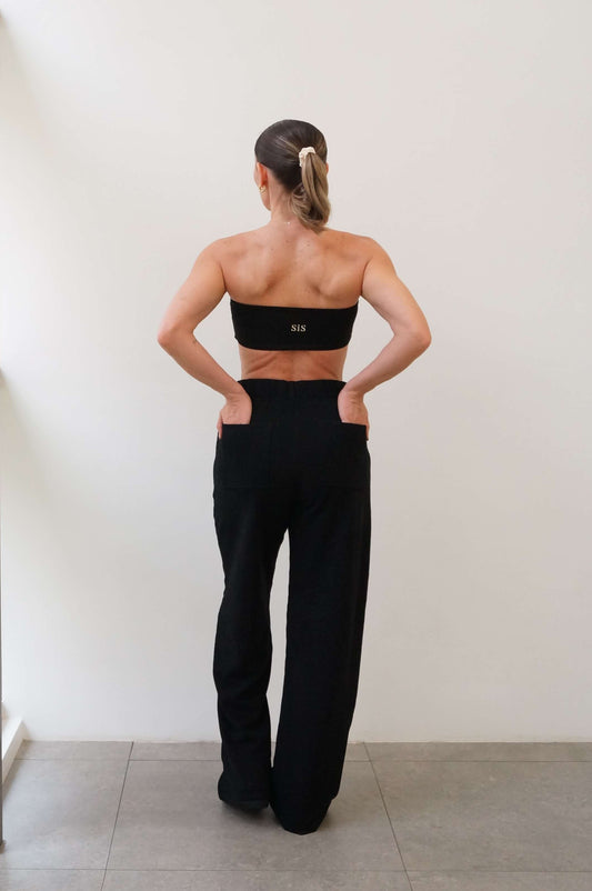 WIDE LEG SWEATPANT BLACK