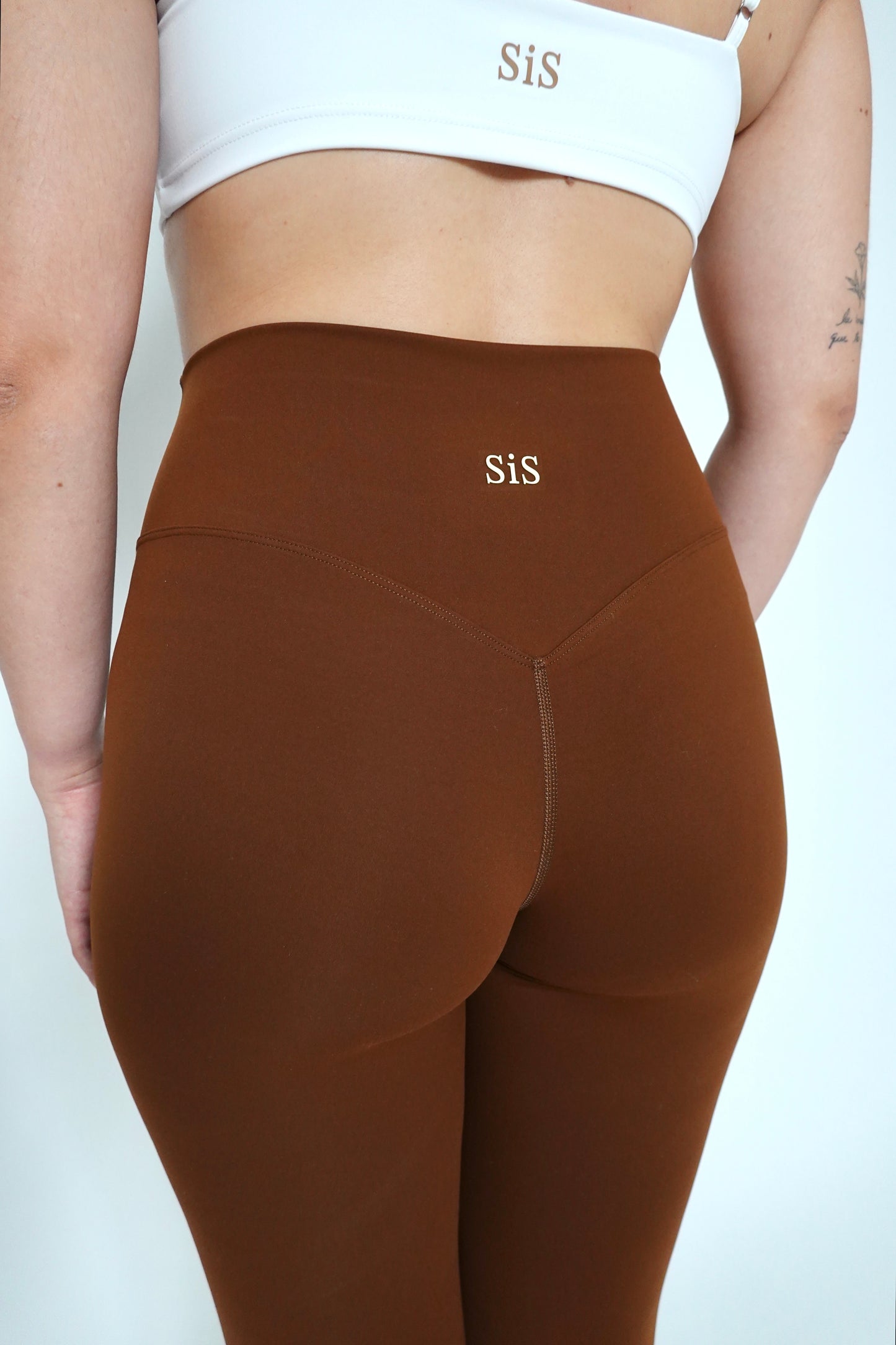 WRAPPED WAIST LEGGINGS NUT BROWN