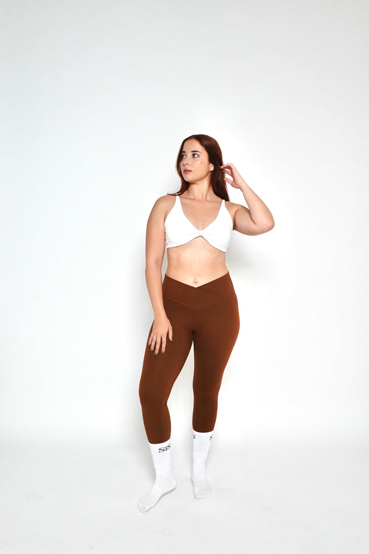WRAPPED WAIST LEGGINGS NUT BROWN