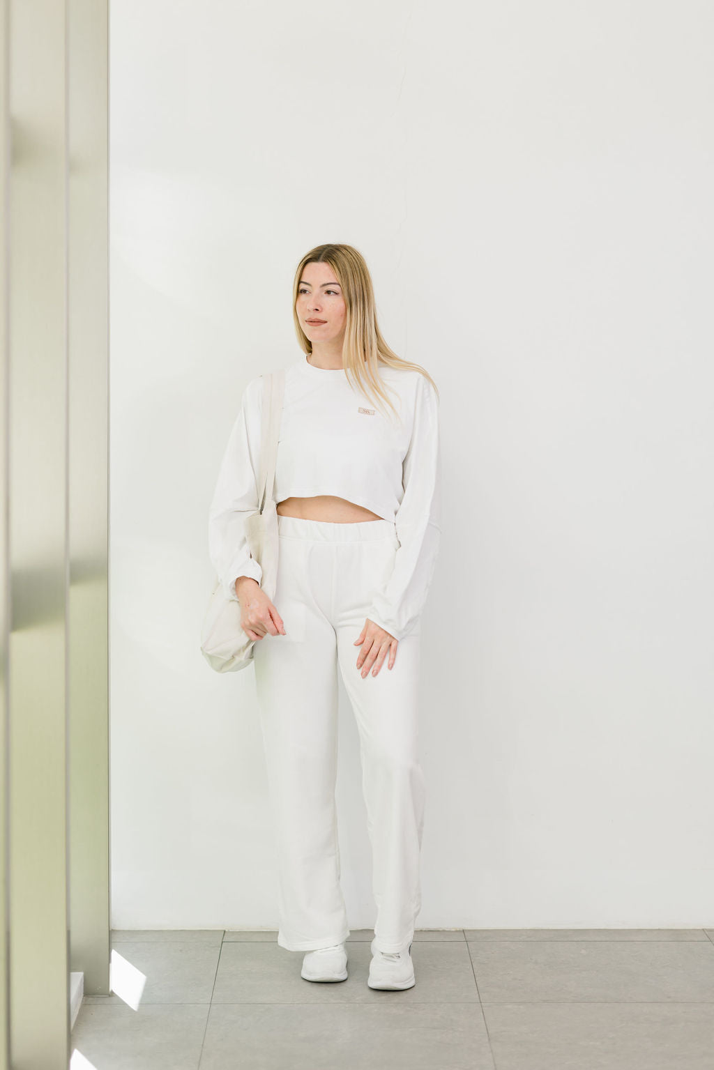 WIDE LEG SWEATPANT WHITE