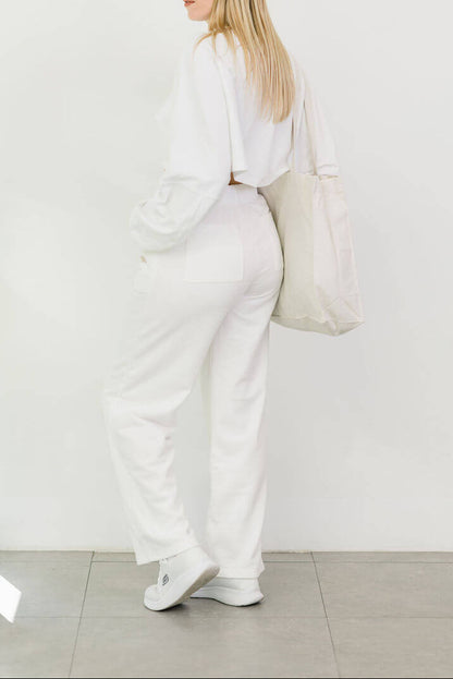 WIDE LEG SWEATPANT WHITE