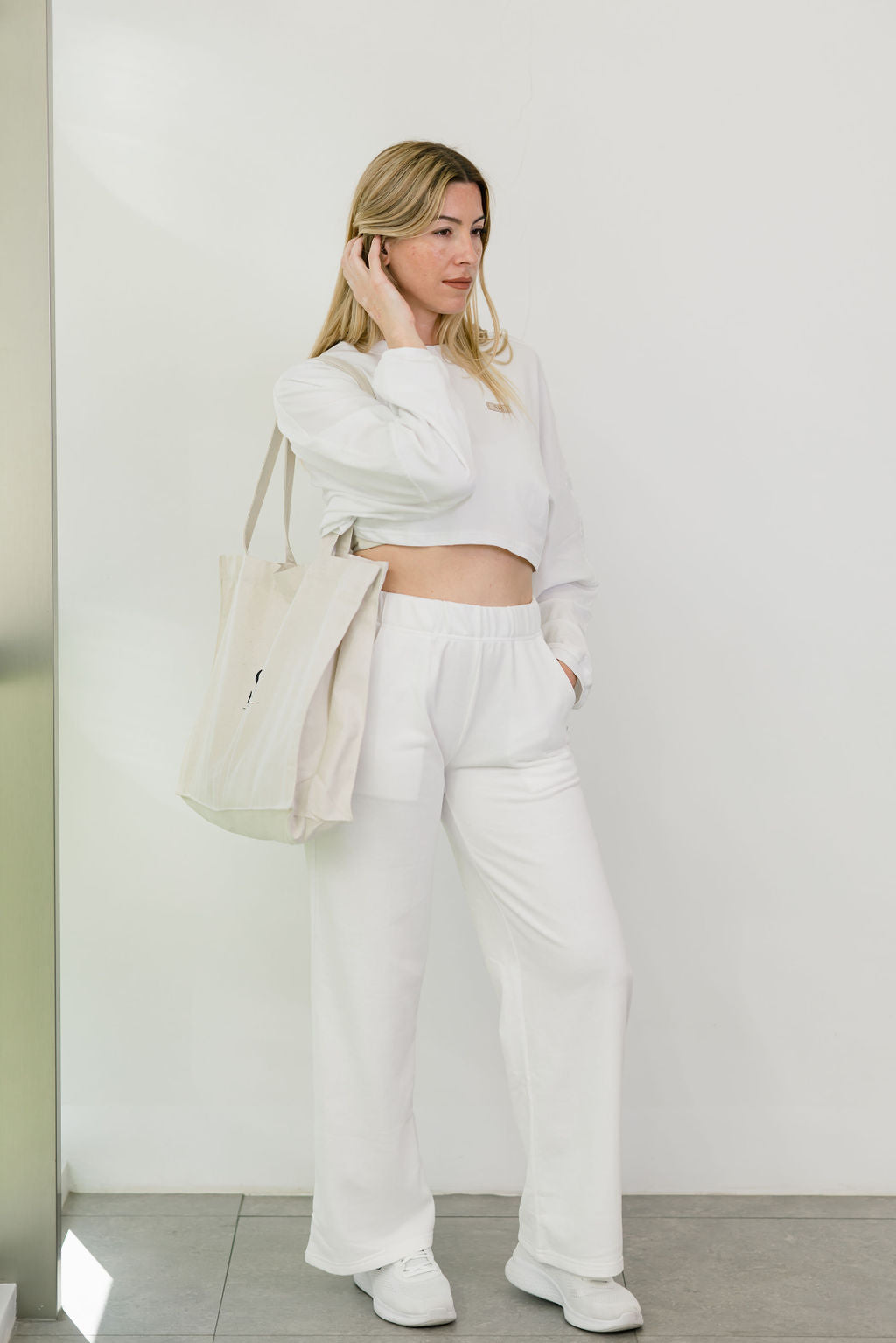 WIDE LEG SWEATPANT WHITE