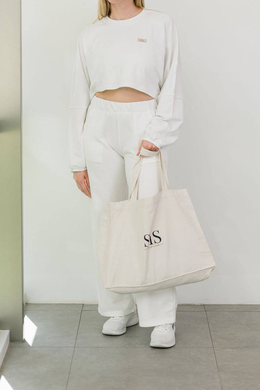 WIDE LEG SWEATPANT WHITE