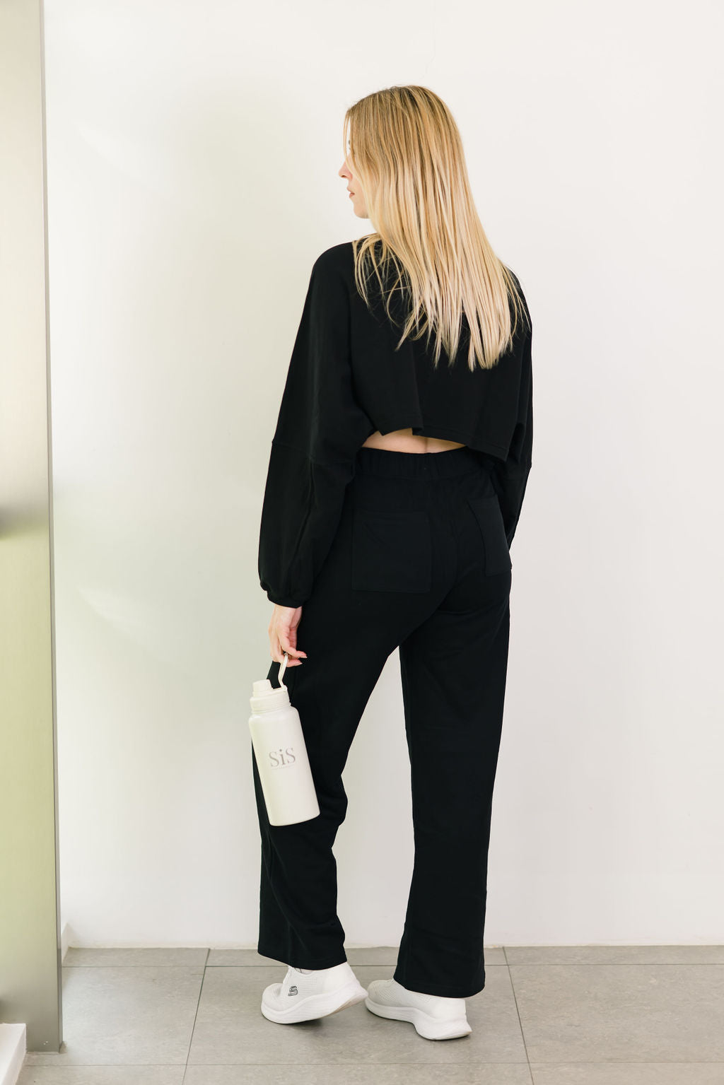 WIDE LEG SWEATPANT BLACK