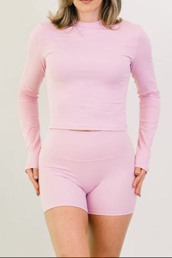 SHORT SCRUNCH 4" BLUSH PINK